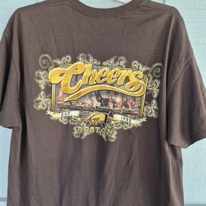 Mens Boston Cheers Graphic Tee XL T Shirt Brown Short Sleeve